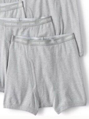 Lands’ End Boxers Men’s 4XL 4x gray Cotton Knit single pair 14.99 retail